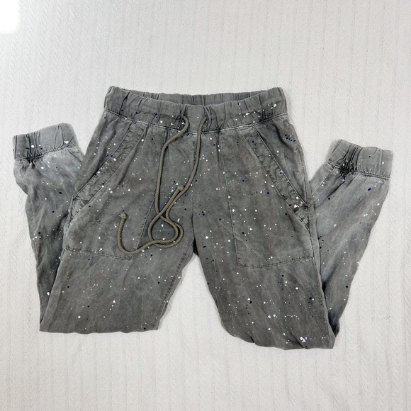 CLOTH & STONE for Anthropologie Women's Paint Splatter Jogger Pants Size XS Gray - Picture 2 of 12